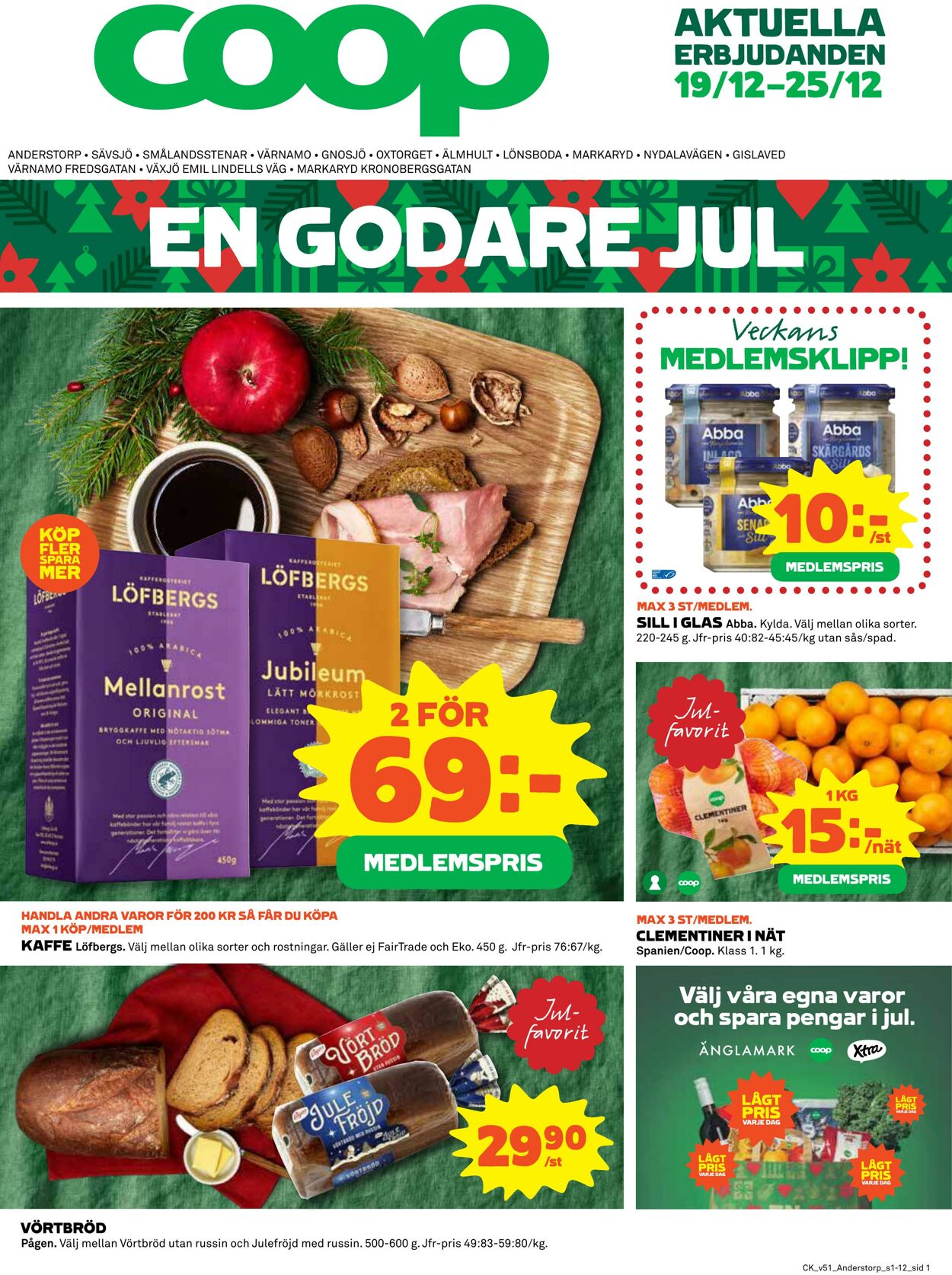 Erbjudanden Coop 19.12.2022 - 25.12.2022