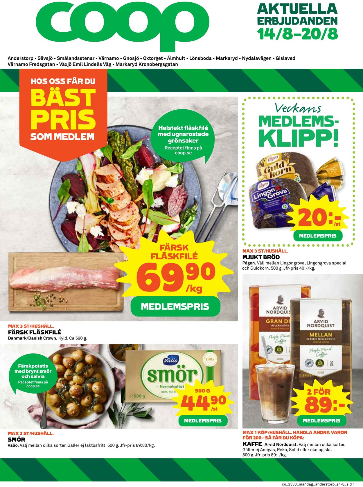 Erbjudanden Coop 14.08.2023 - 20.08.2023