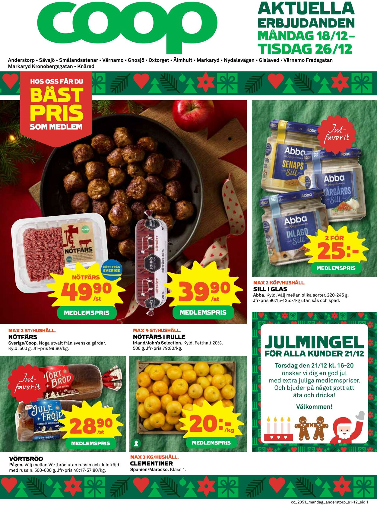 Erbjudanden Coop 18.12.2023 - 24.12.2023