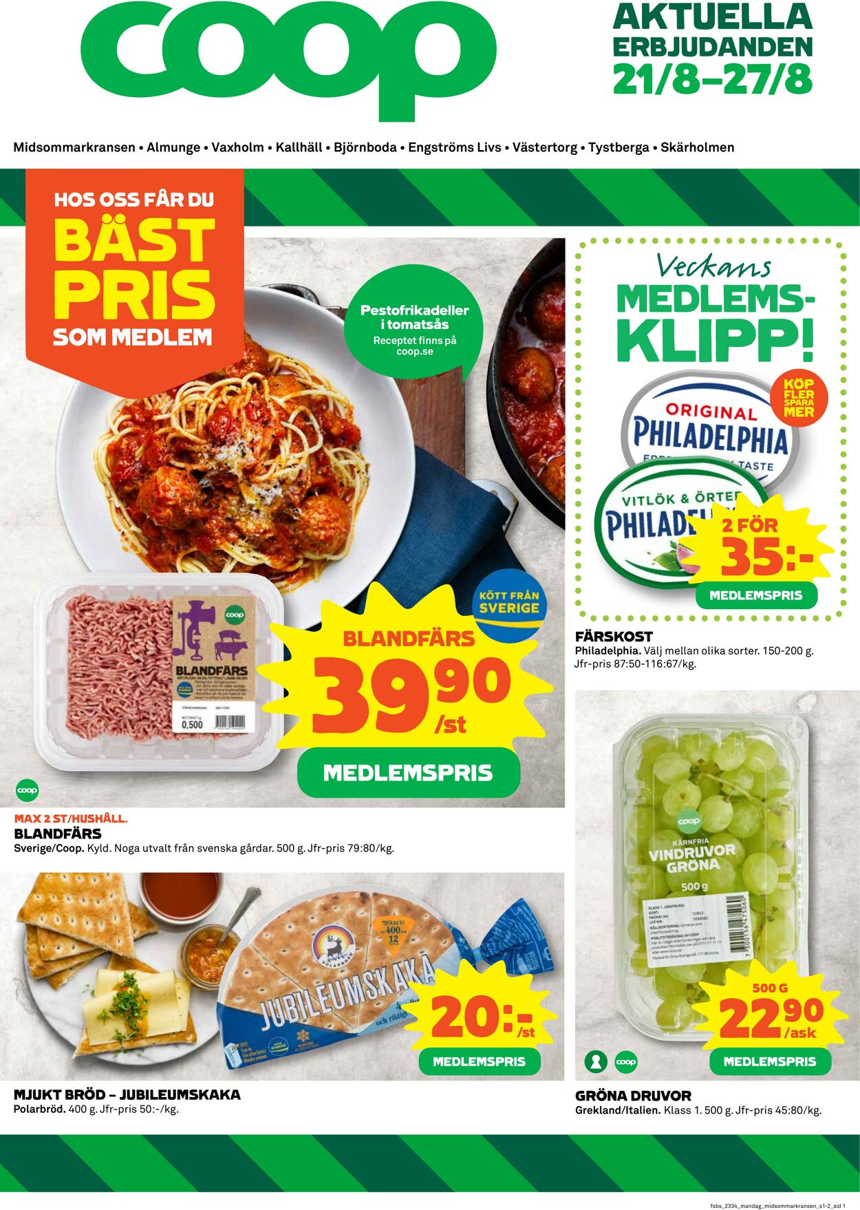 Erbjudanden Coop 21.08.2023 - 27.08.2023