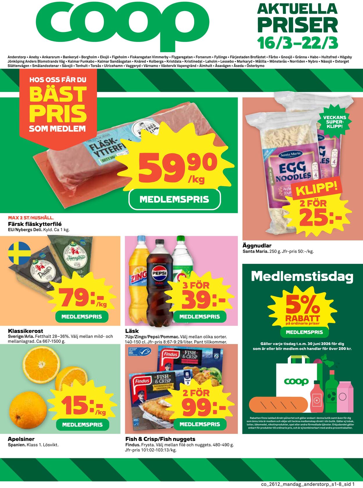 Erbjudanden Coop 16.03.2026 - 22.03.2026