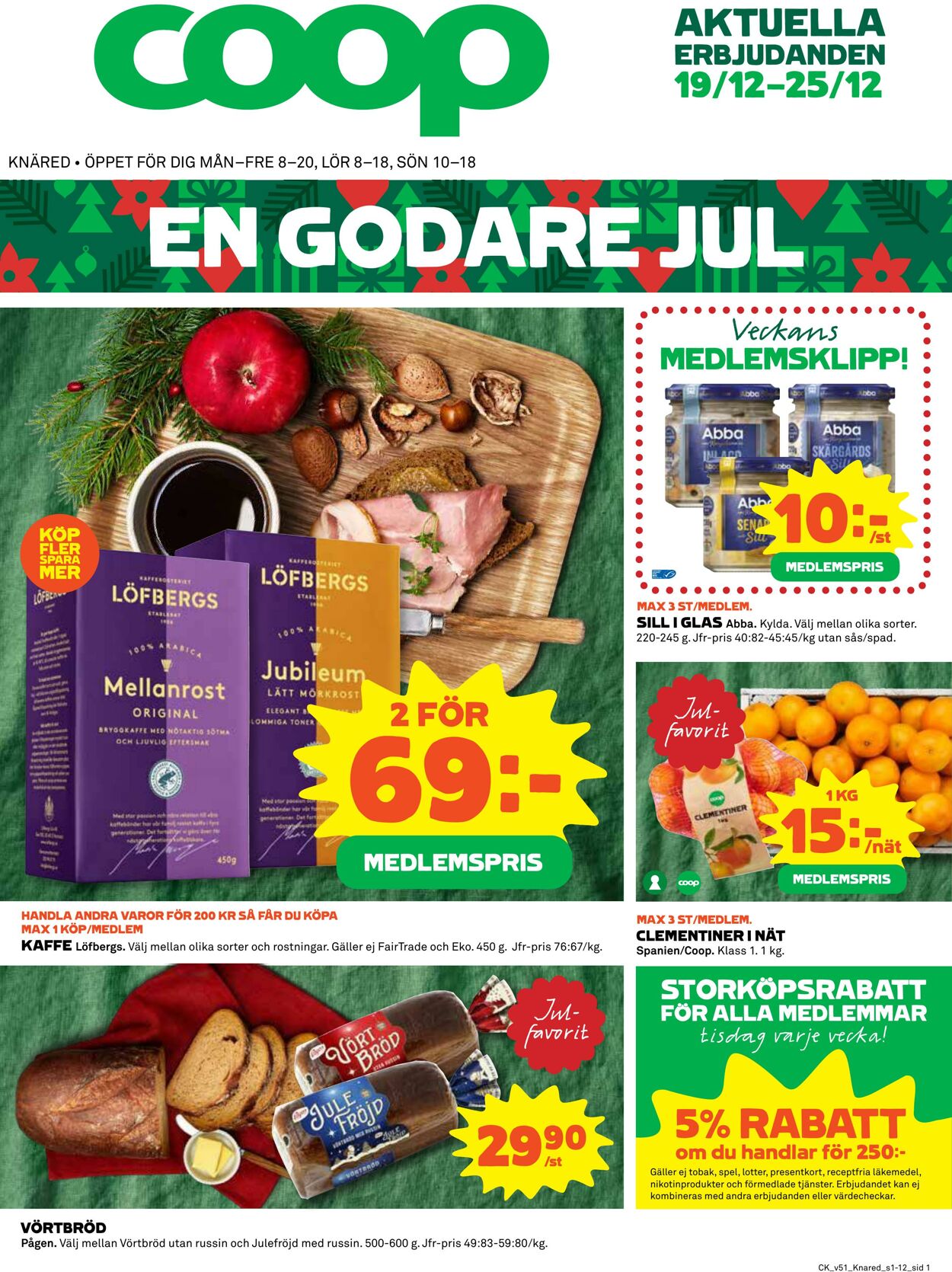 Erbjudanden Coop 19.12.2022 - 25.12.2022