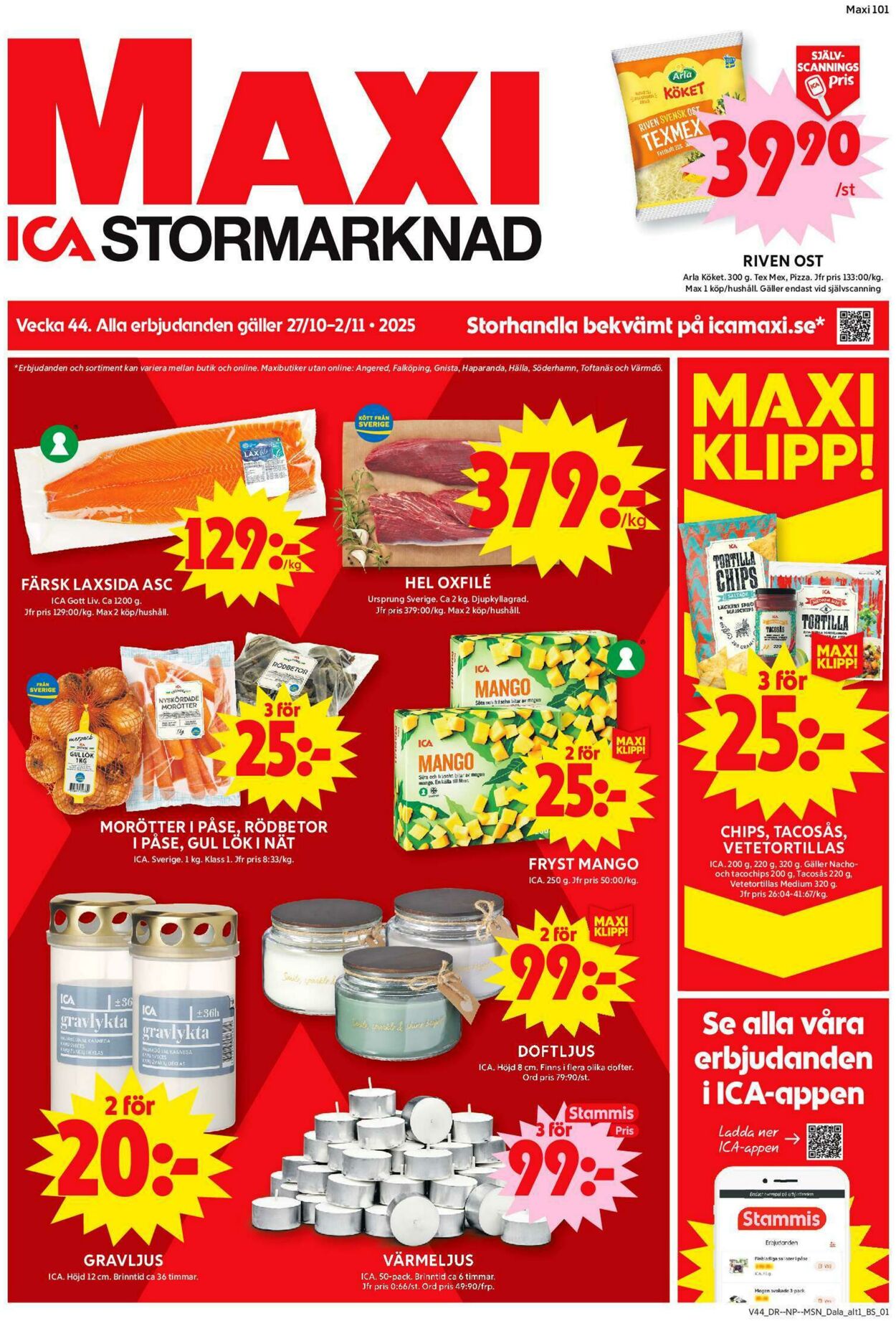 Erbjudanden ICA 27.10.2025 - 02.11.2025