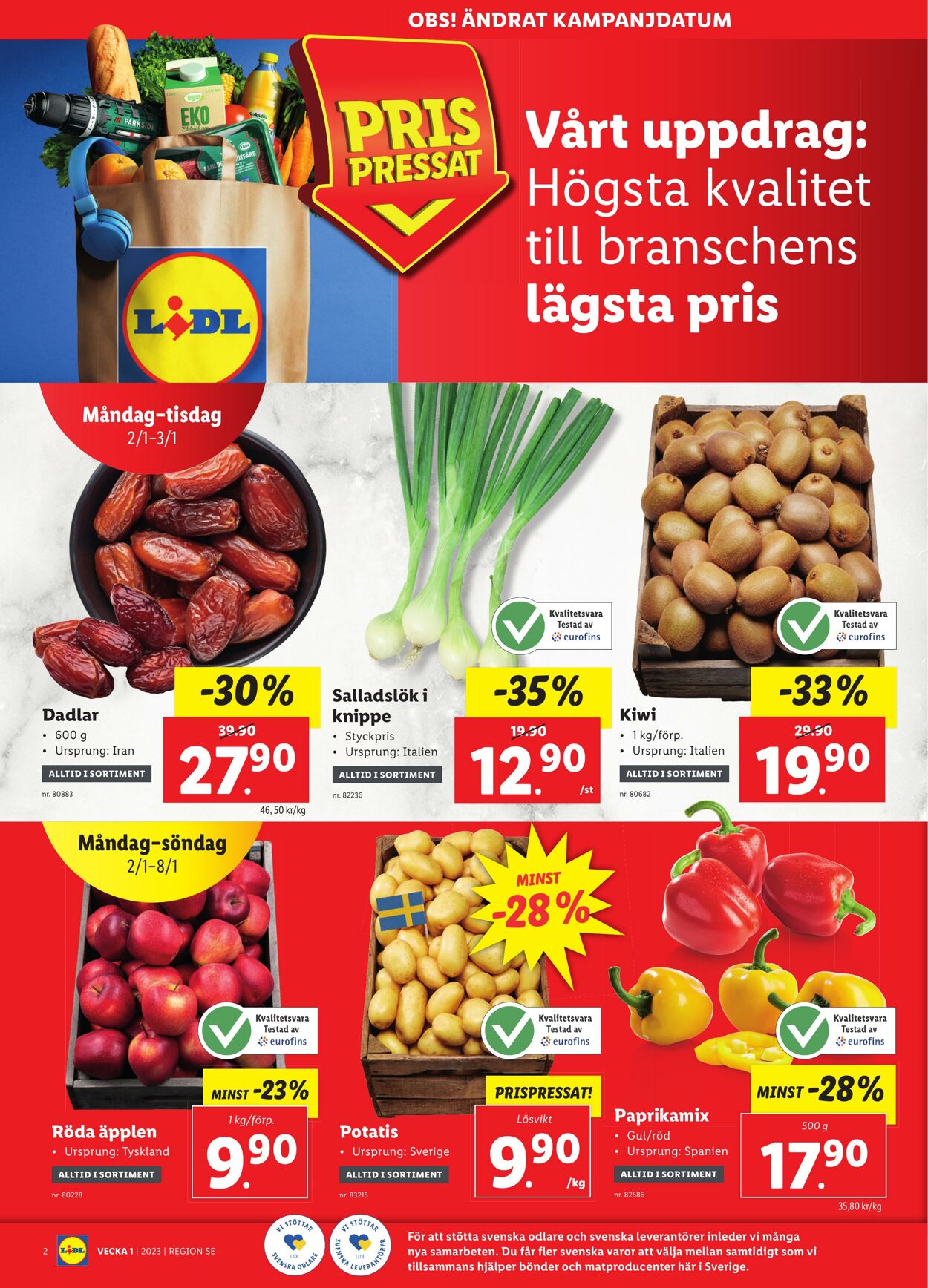 Erbjudanden Lidl 02.01.2023 - 08.01.2023