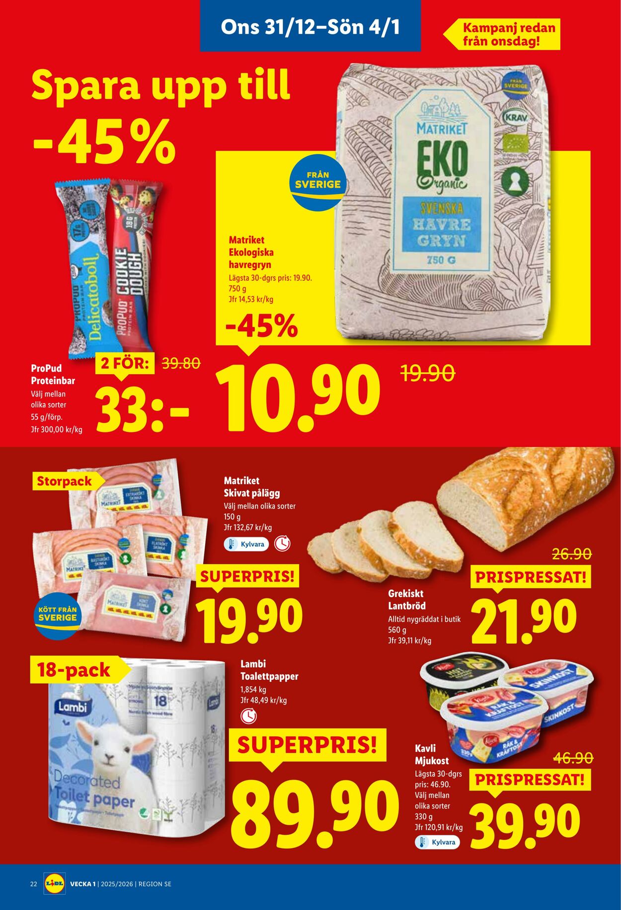 Erbjudanden Lidl 29.12.2025 - 04.01.2026