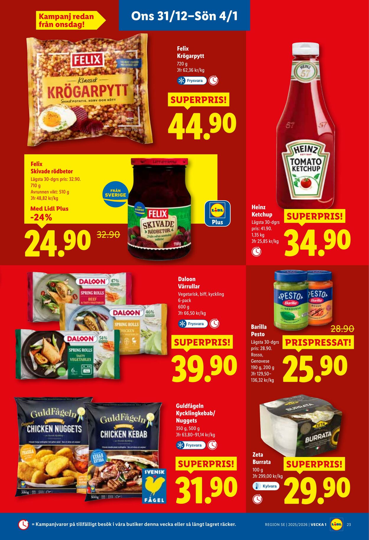 Erbjudanden Lidl 29.12.2025 - 04.01.2026