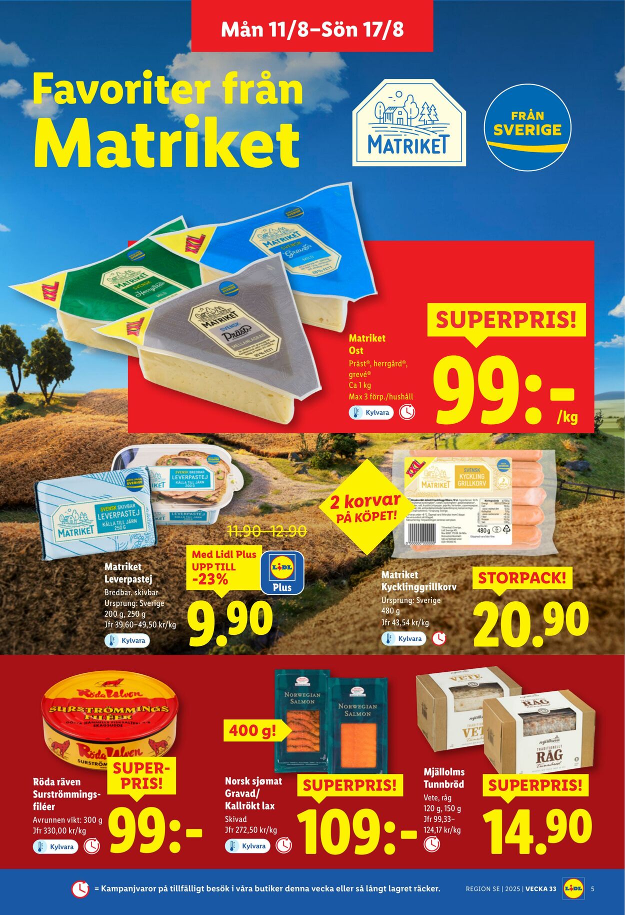 Erbjudanden Lidl 11.08.2025 - 17.08.2025