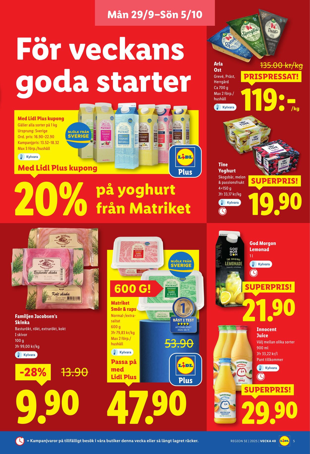 Erbjudanden Lidl 29.09.2025 - 05.10.2025