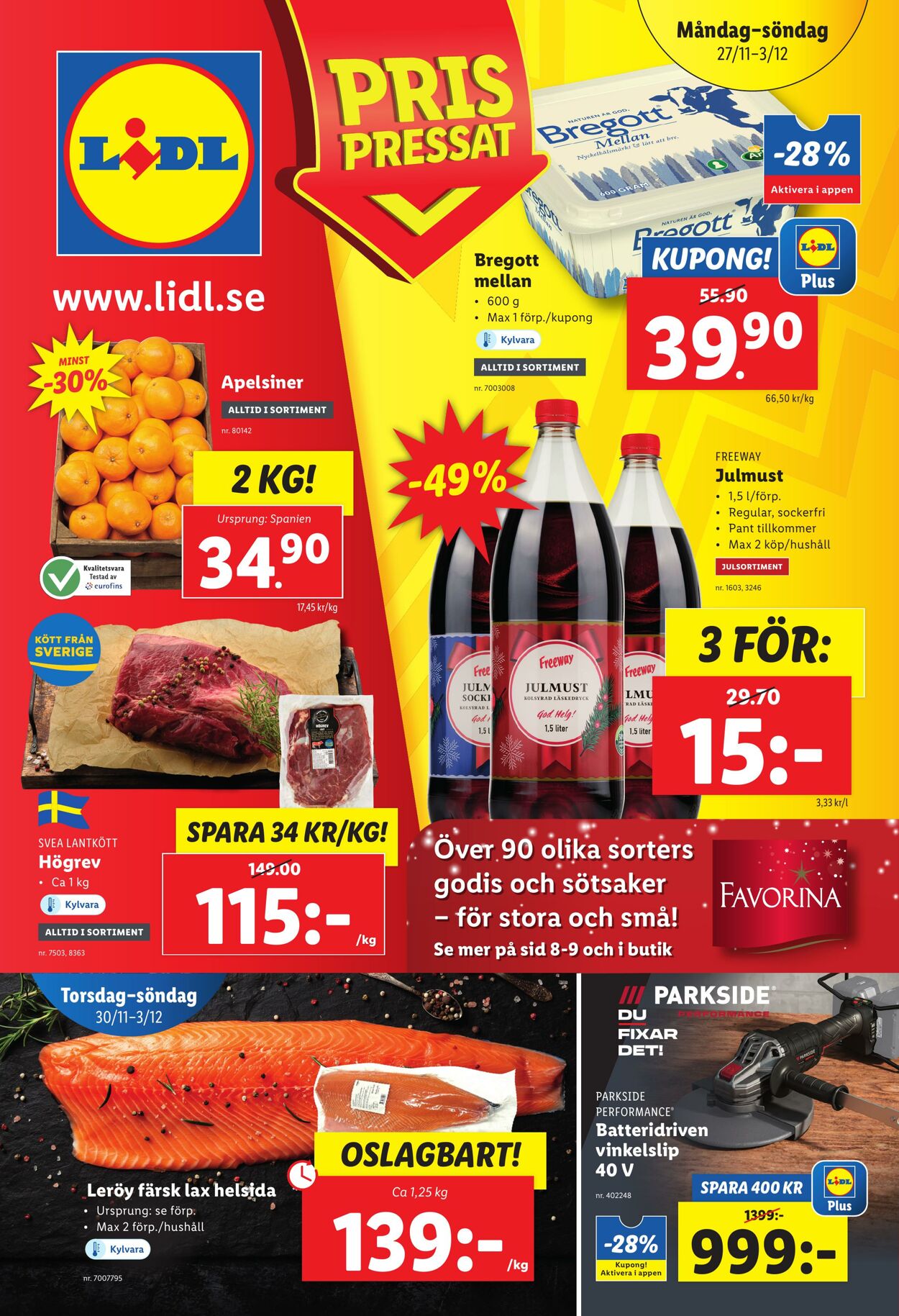 Erbjudanden Lidl 27.11.2023 - 03.12.2023