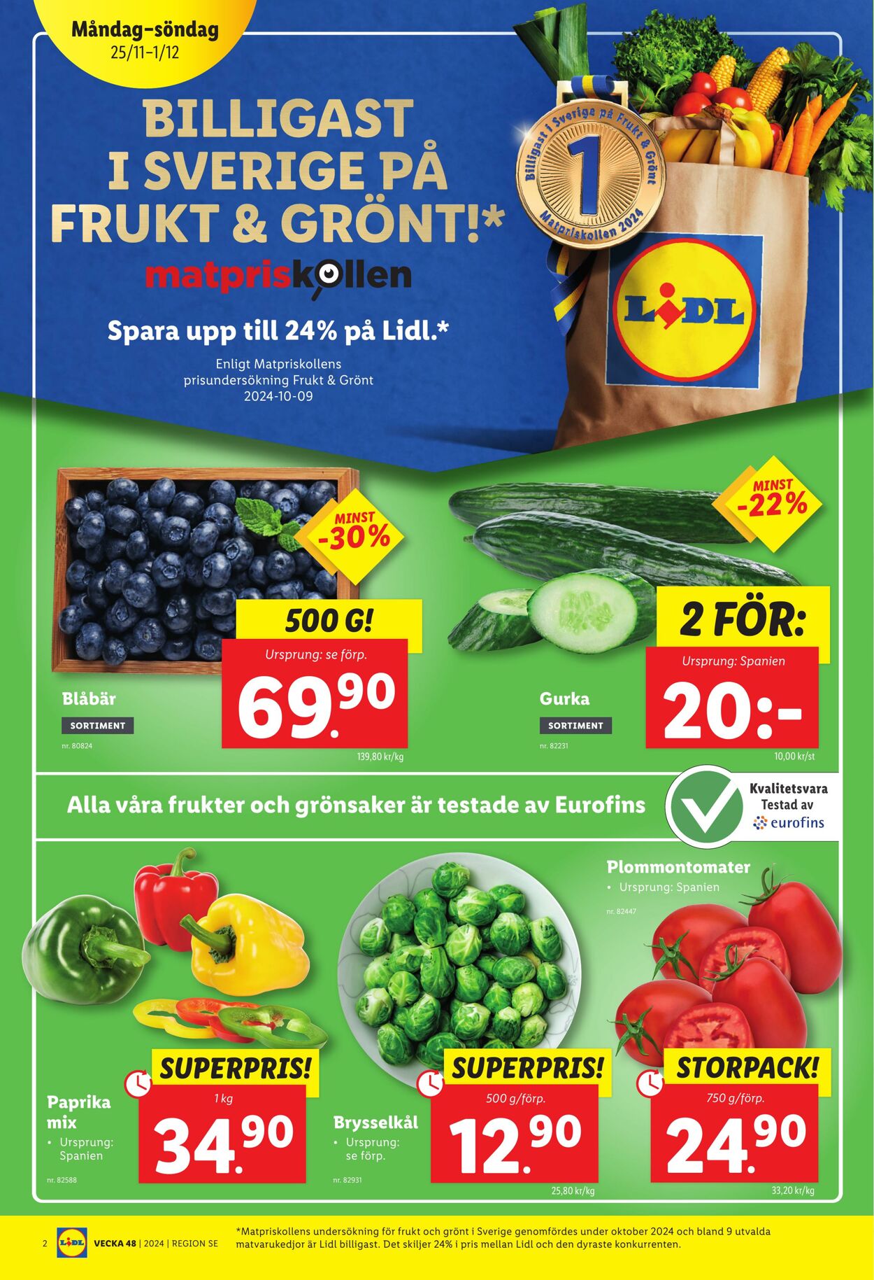 Erbjudanden Lidl 25.11.2024 - 01.12.2024