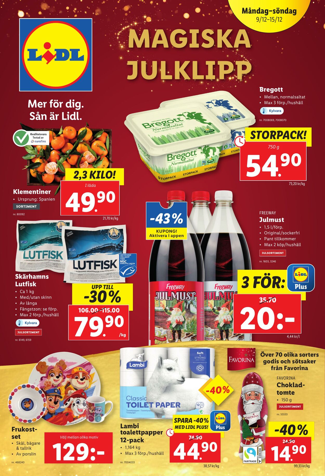 Erbjudanden Lidl 09.12.2024 - 15.12.2024