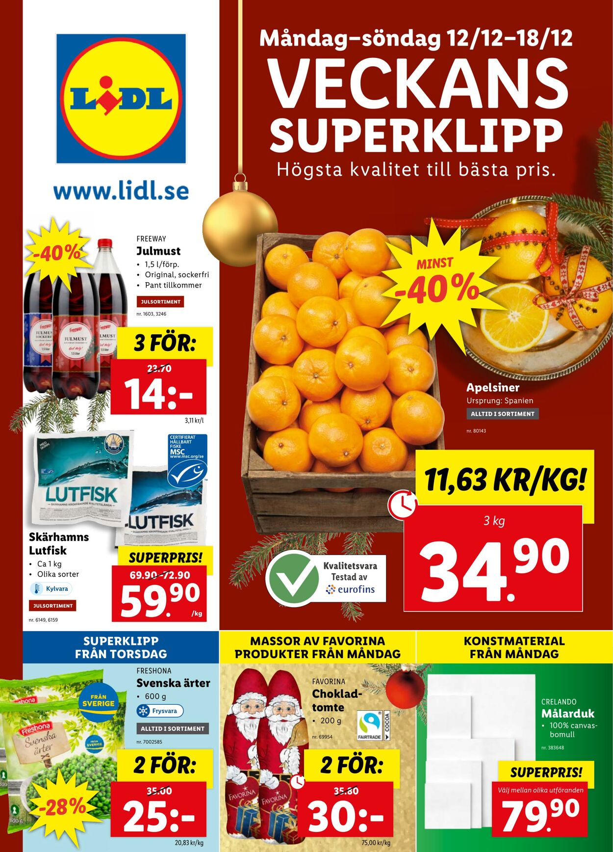 Erbjudanden Lidl 12.12.2022 - 18.12.2022