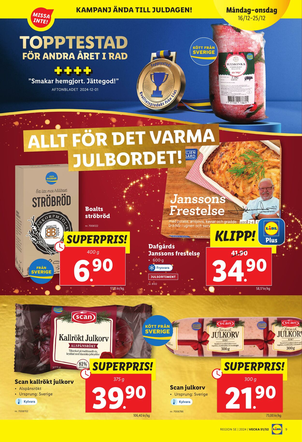 Erbjudanden Lidl 16.12.2024 - 25.12.2024