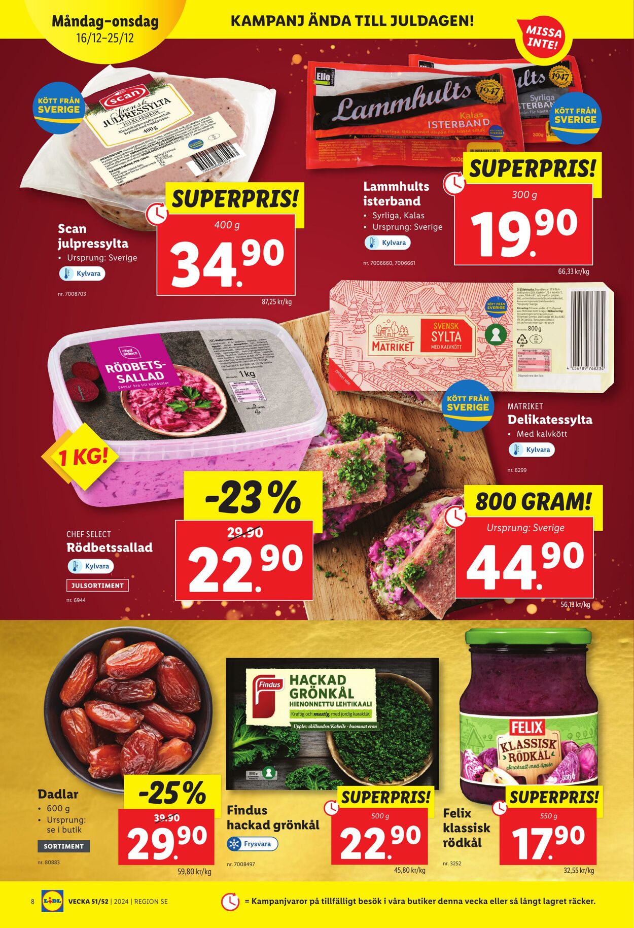 Erbjudanden Lidl 16.12.2024 - 25.12.2024