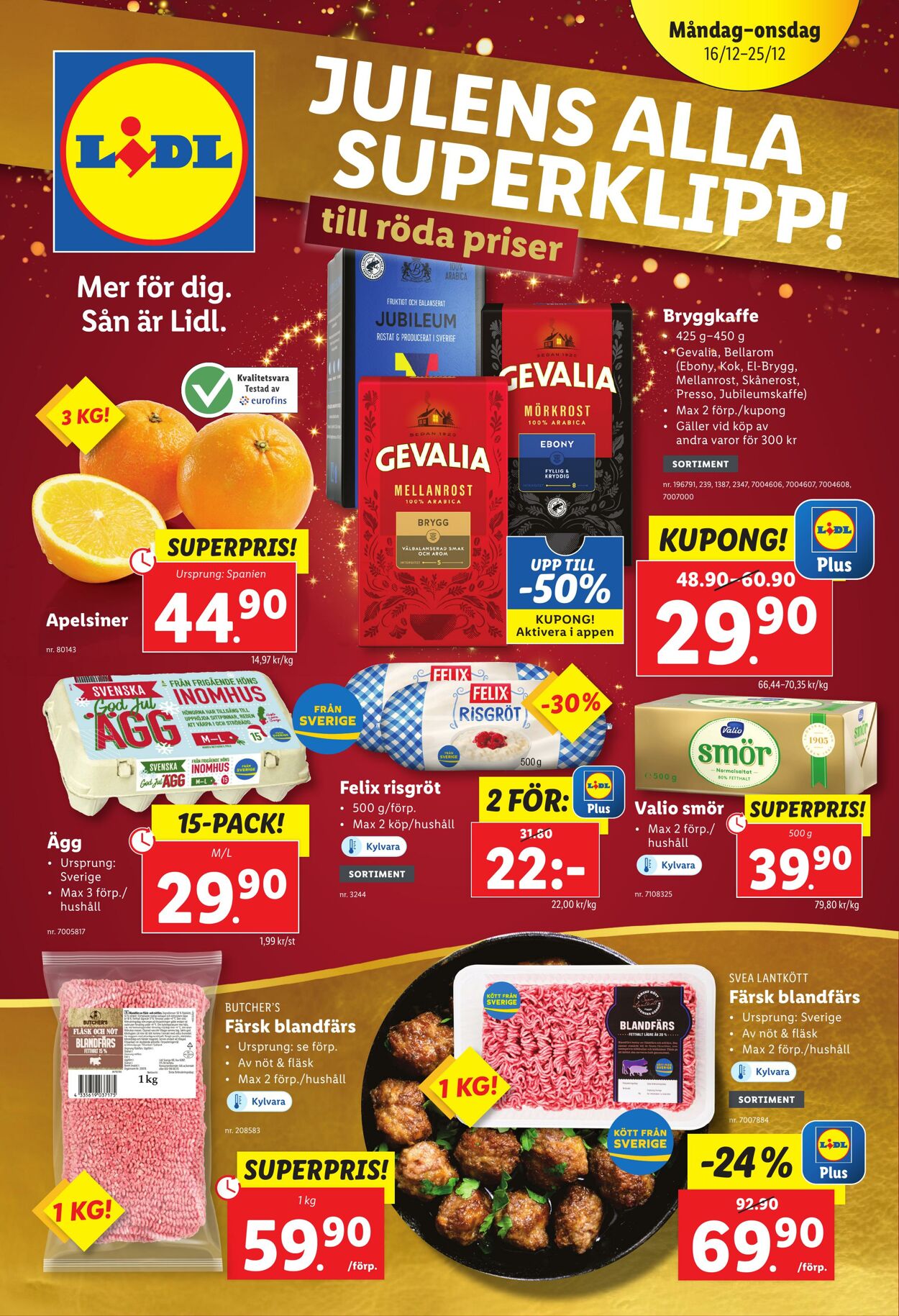 Erbjudanden Lidl 16.12.2024 - 25.12.2024