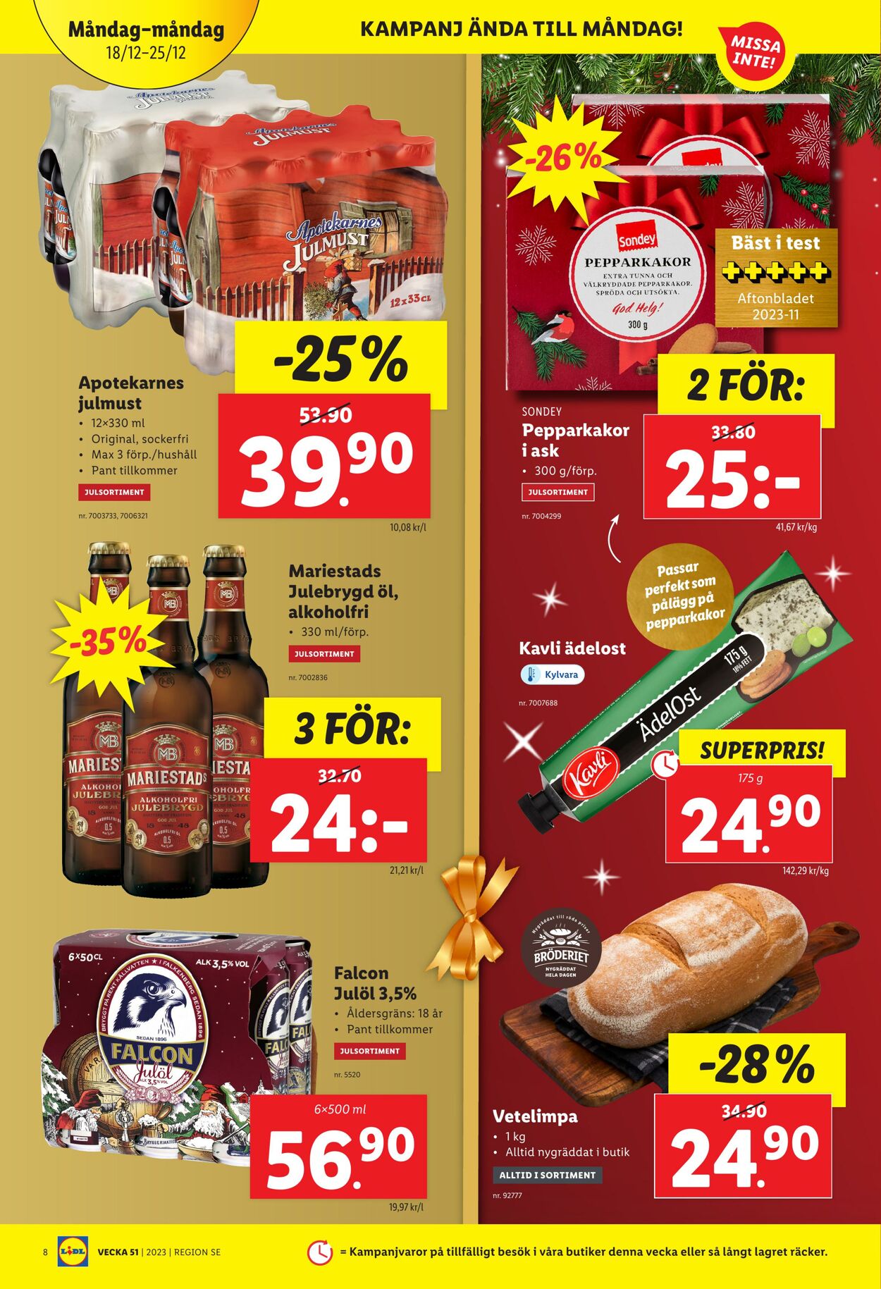 Erbjudanden Lidl 18.12.2023 - 25.12.2023