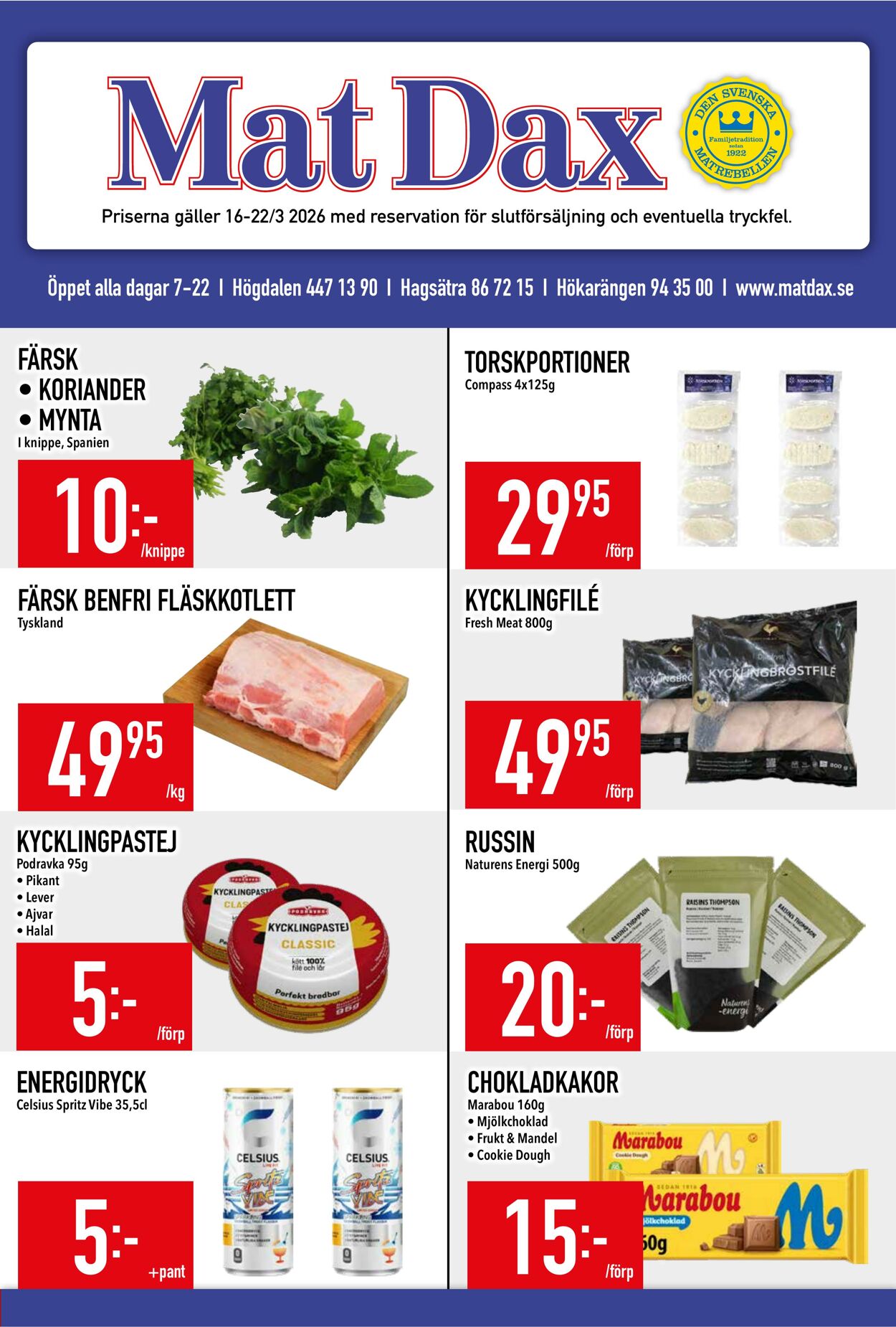 Erbjudanden Matdax 16.03.2026 - 22.03.2026