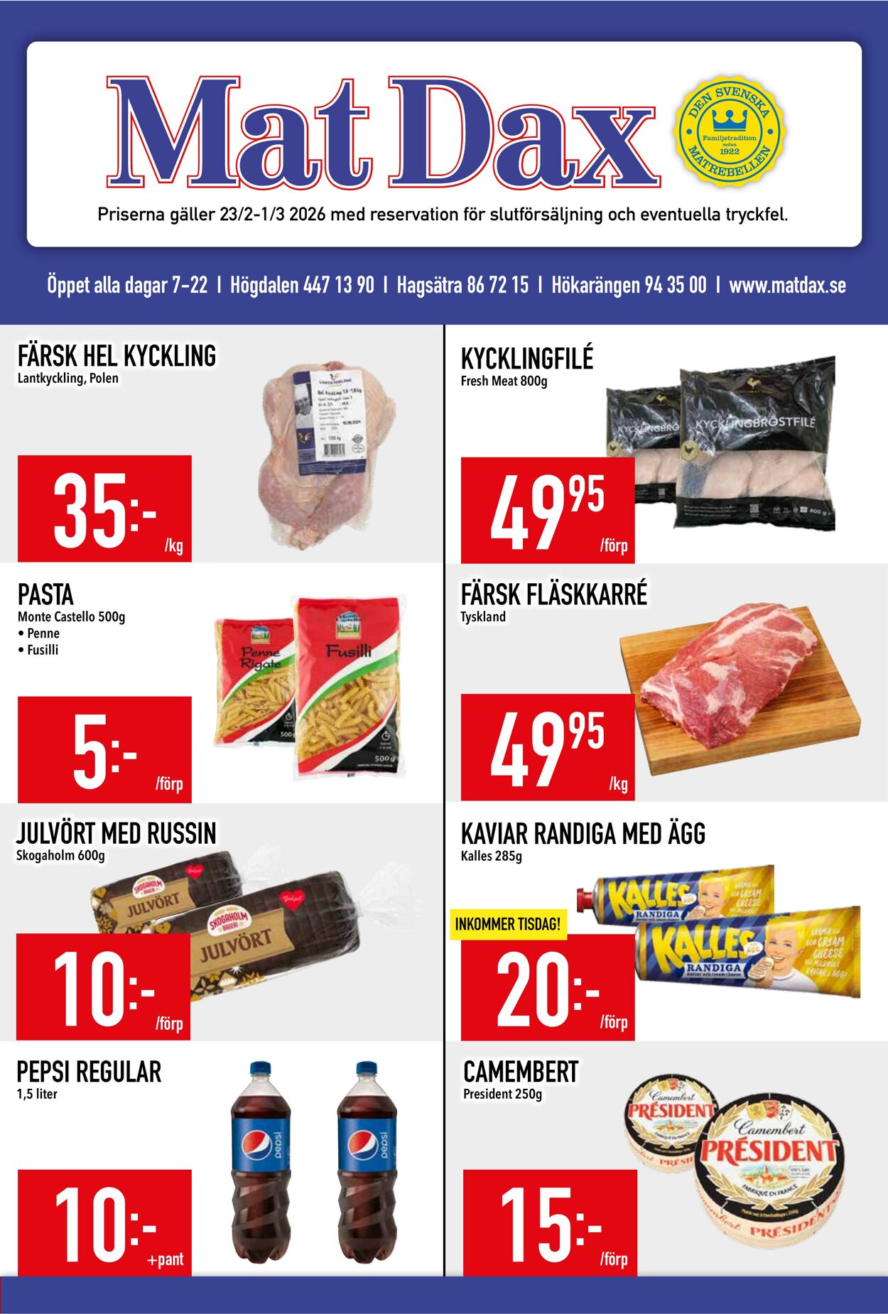 Erbjudanden Matdax 23.02.2026 - 01.03.2026