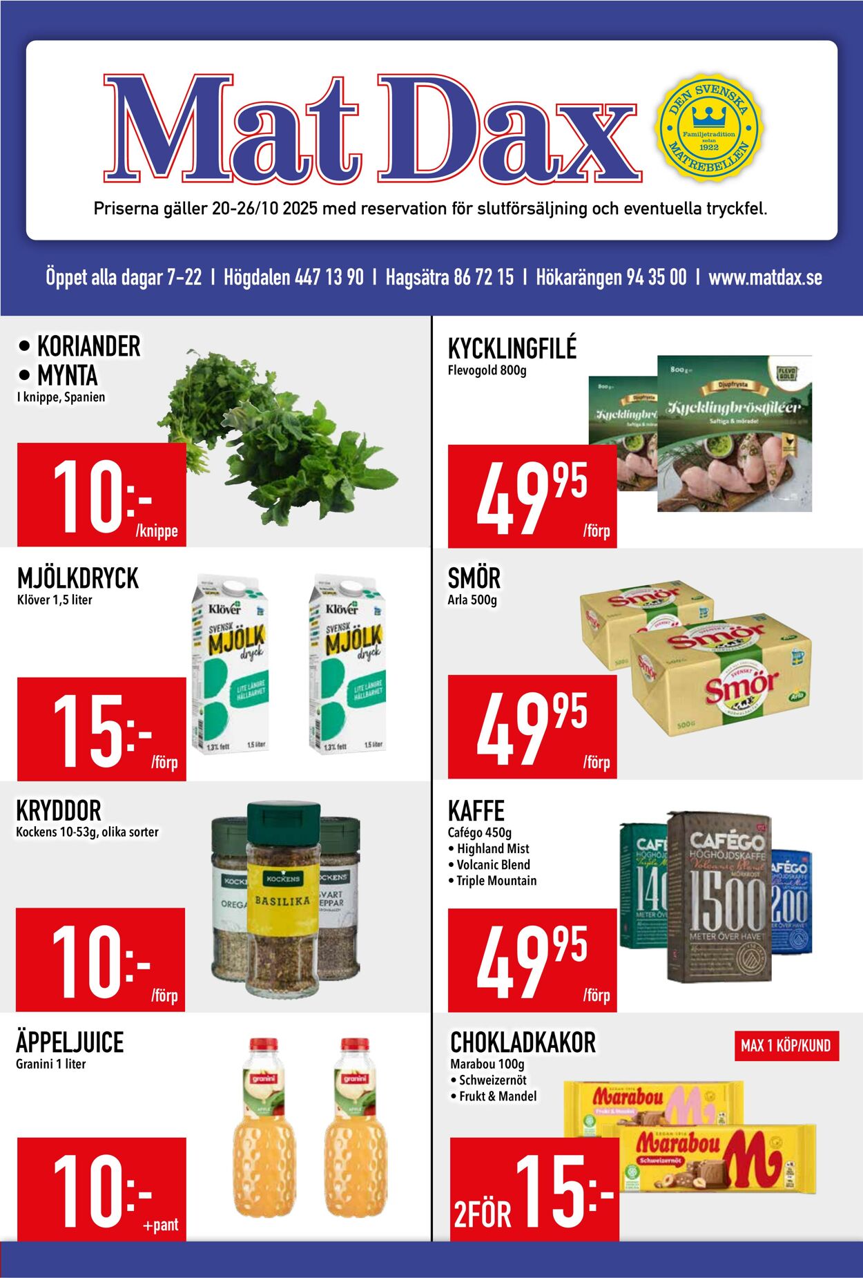 Erbjudanden Matdax 20.10.2025 - 26.10.2025