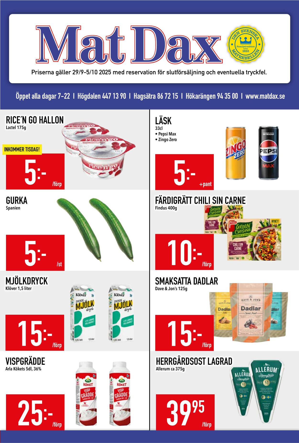 Erbjudanden Matdax 29.09.2025 - 05.10.2025