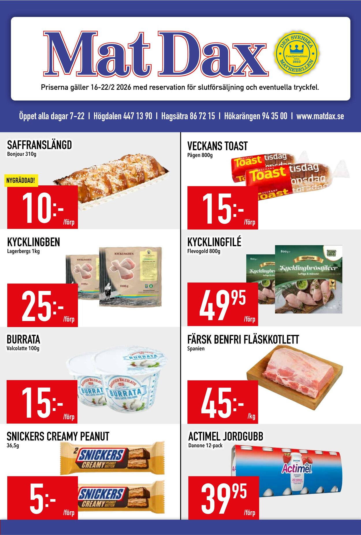 Erbjudanden Matdax 16.02.2026 - 22.02.2026
