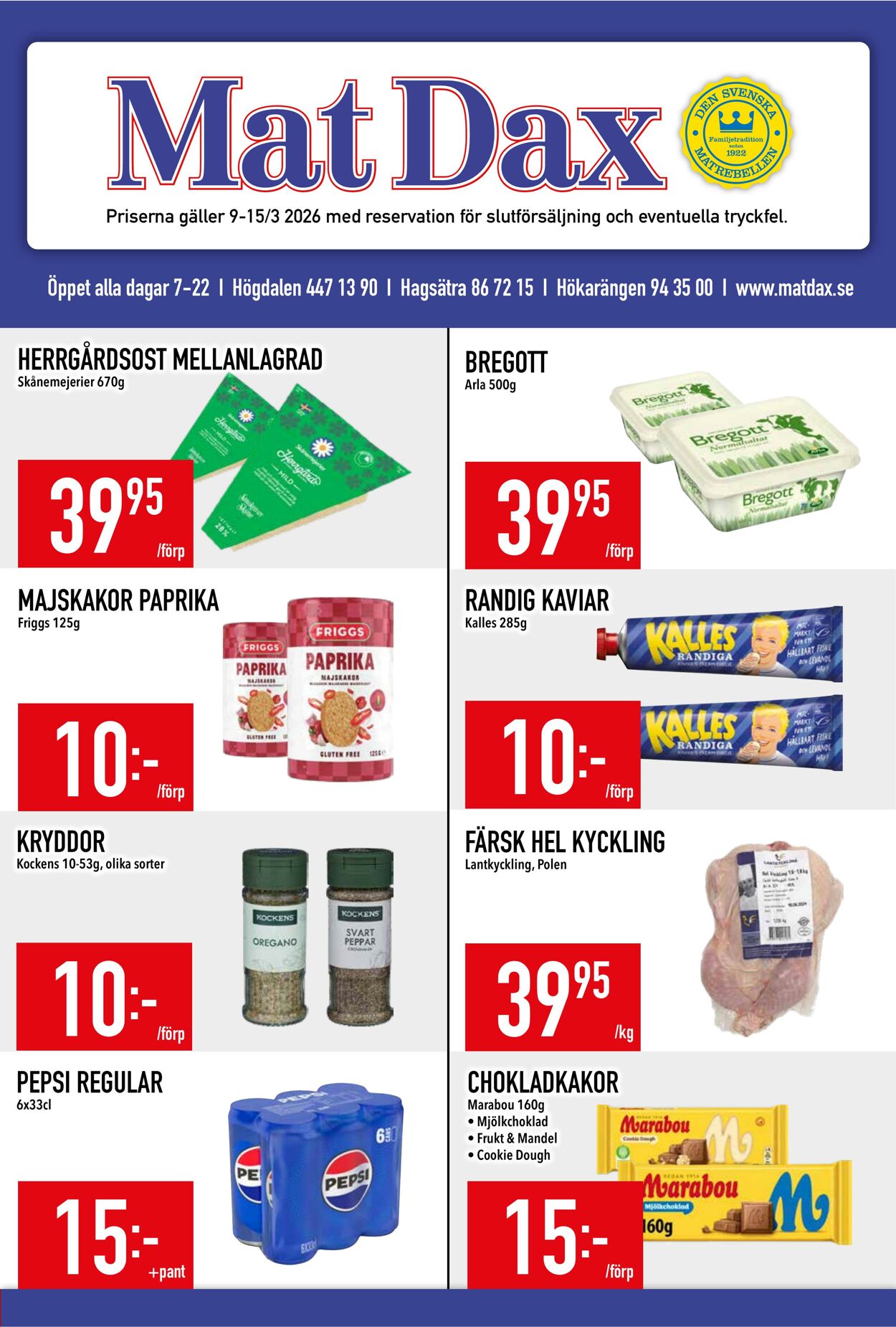 Erbjudanden Matdax 09.03.2026 - 15.03.2026