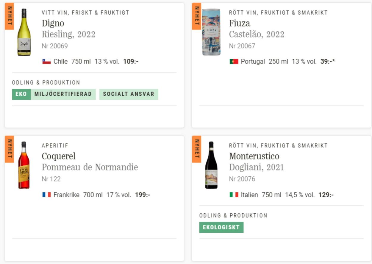 Erbjudanden Systembolaget 15.09.2023 - 20.09.2023