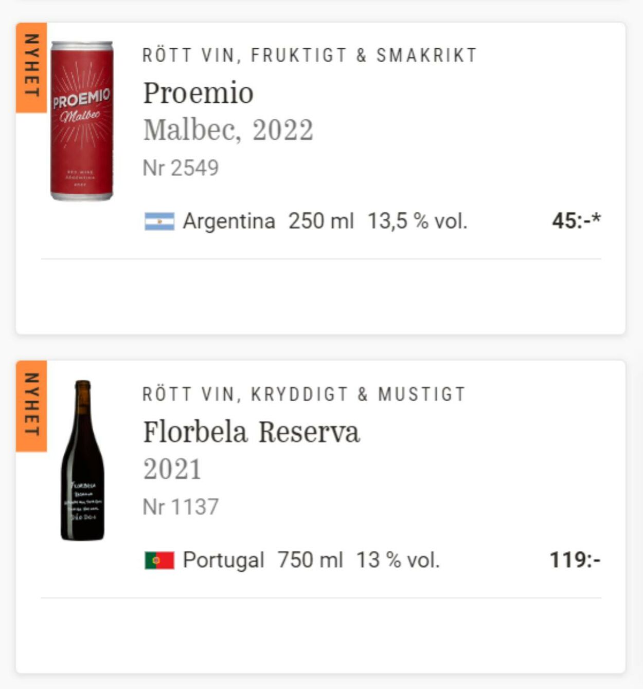 Erbjudanden Systembolaget 27.04.2023 - 25.05.2023