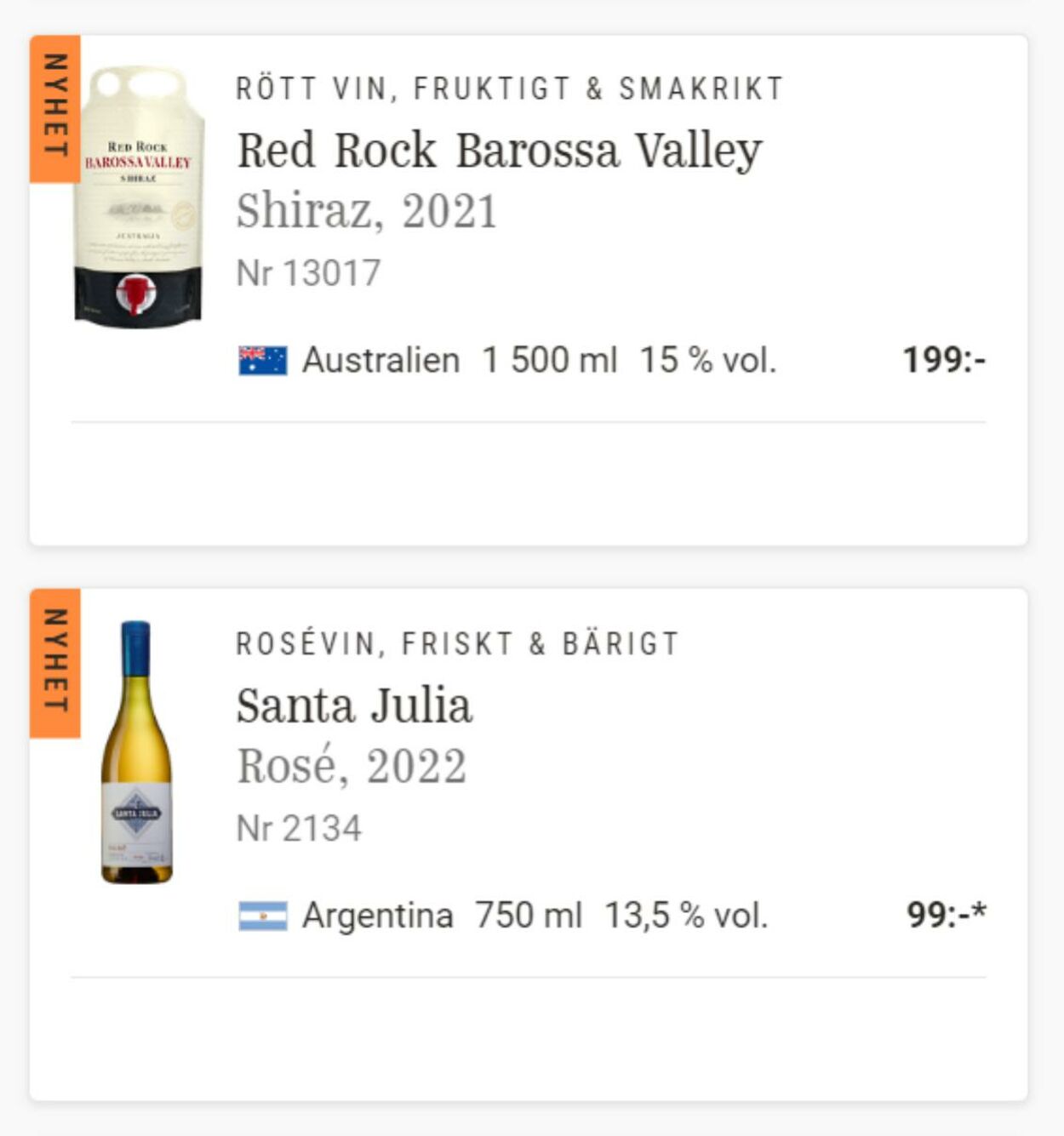 Erbjudanden Systembolaget 27.04.2023 - 25.05.2023