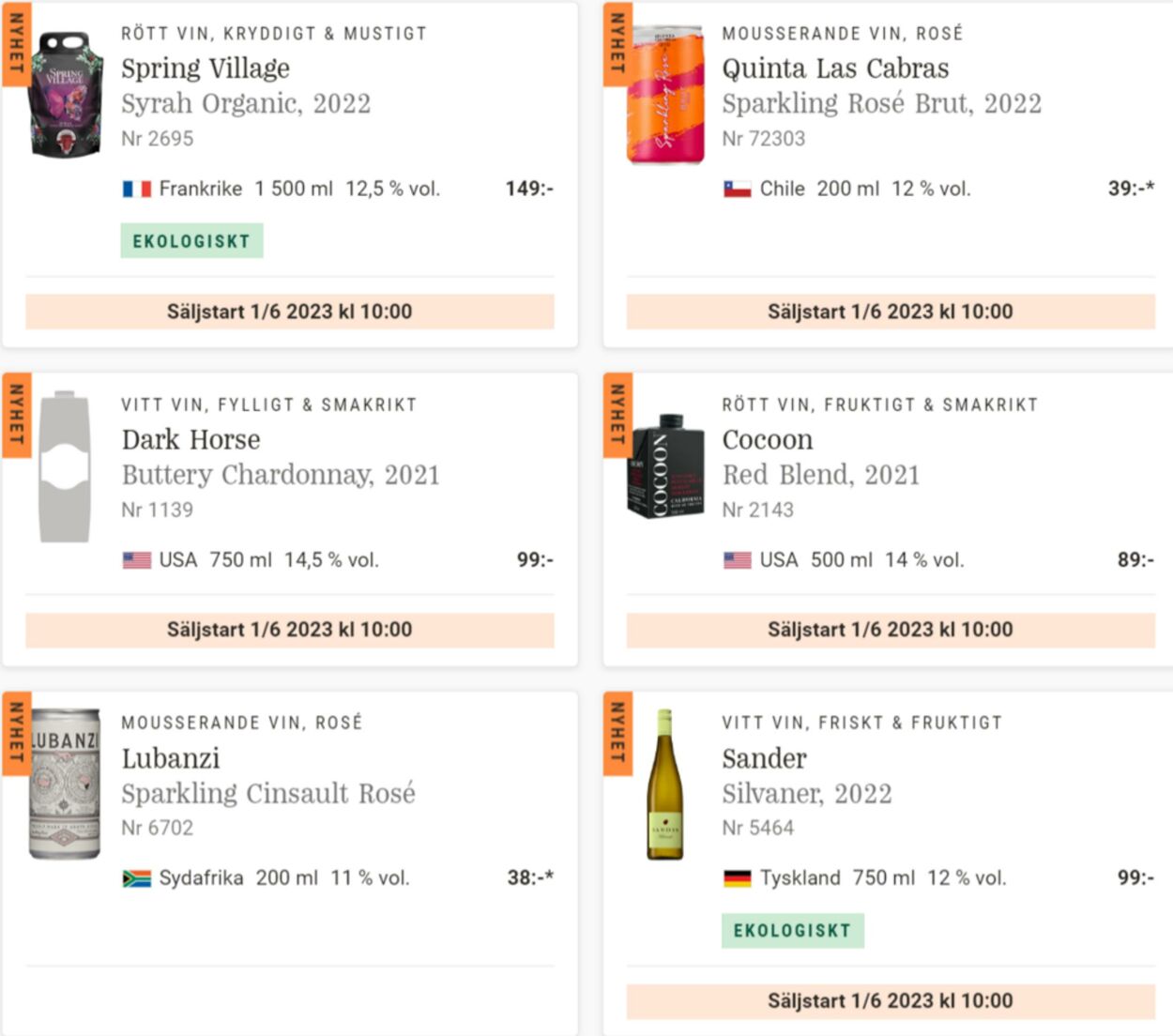 Erbjudanden Systembolaget 29.05.2023 - 18.06.2023