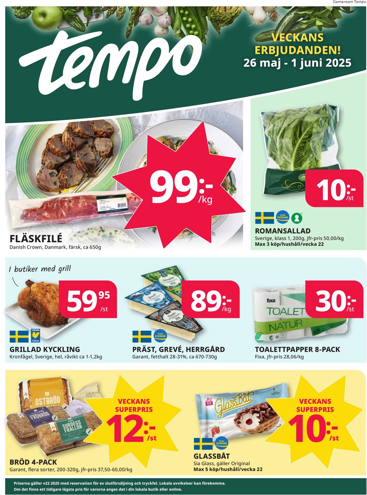 Erbjudanden Tempo - Tempo Flyer 26 maj, 2025 - 1 jun, 2025