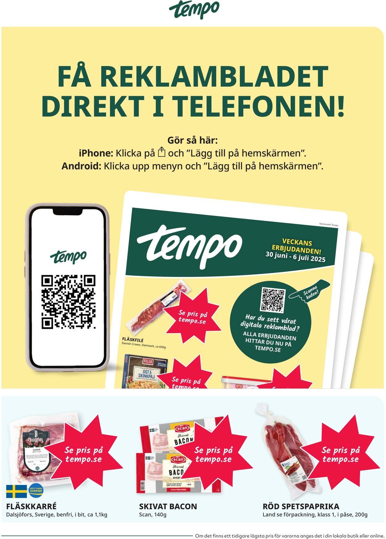 Erbjudanden Tempo 30.06.2025 - 06.07.2025